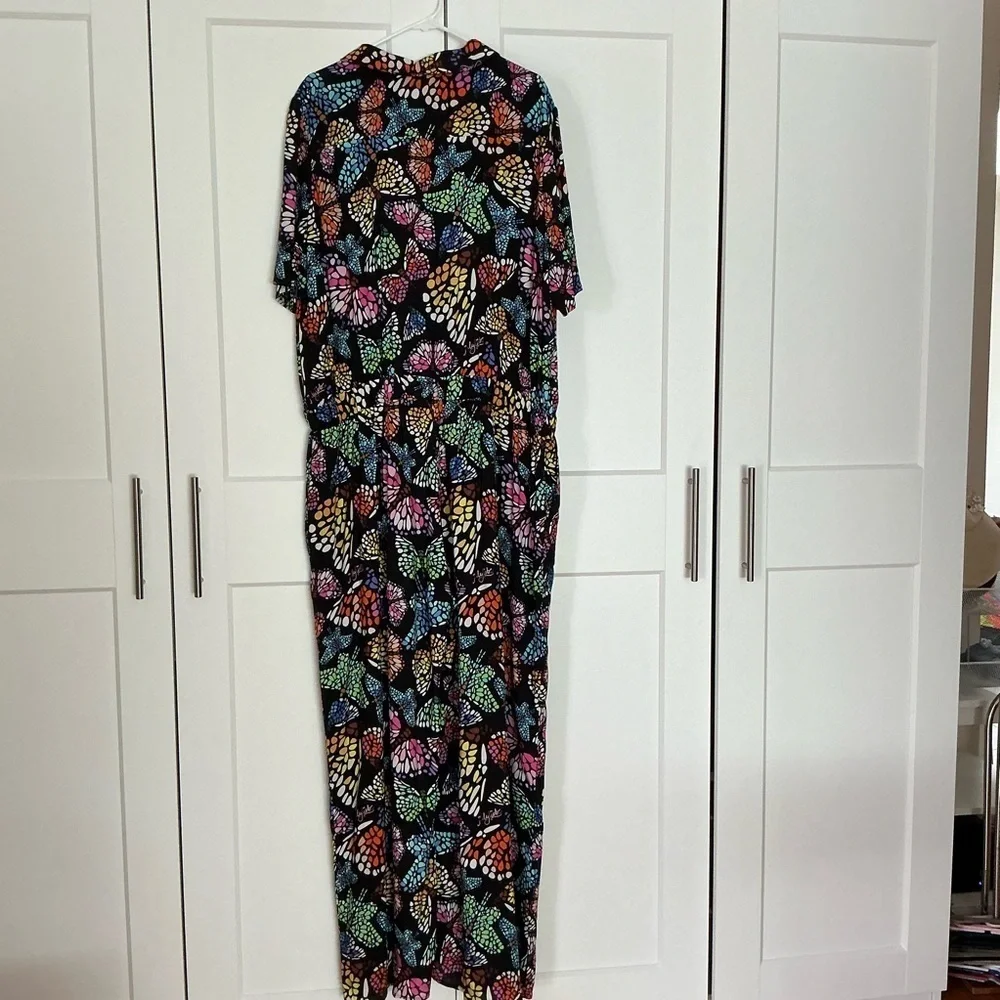 JulyLiebe Butterfly Print Jumpsuit with Pockets Size 3XL